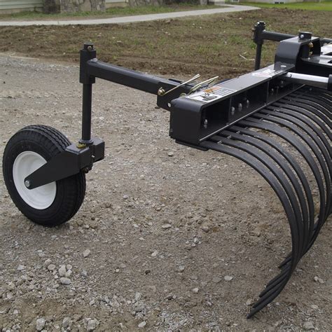 grader rake for skid steer|skid steer power rake attachment.